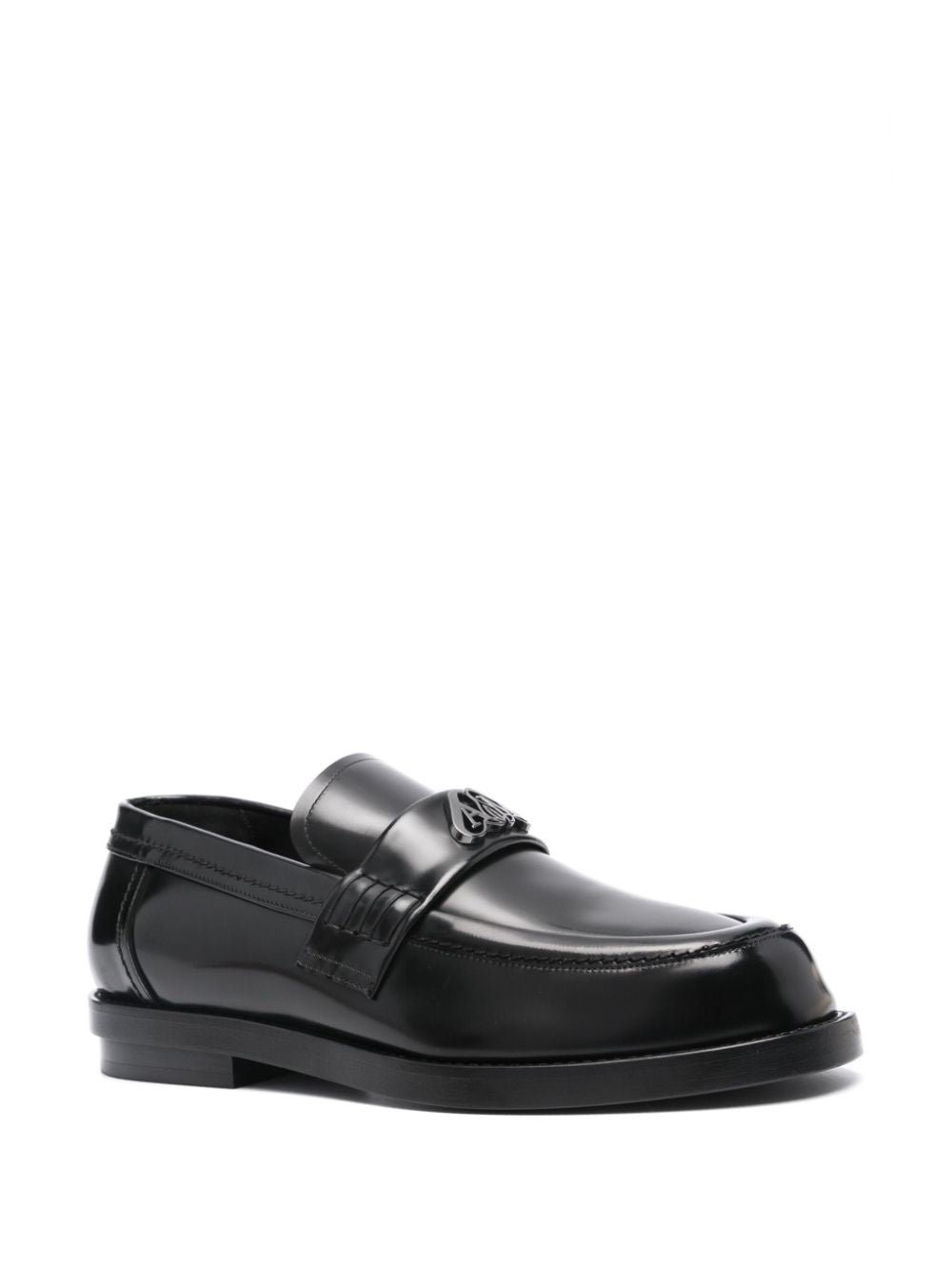 Alexander McQueen Leder-Loafer mit Logo-Schild