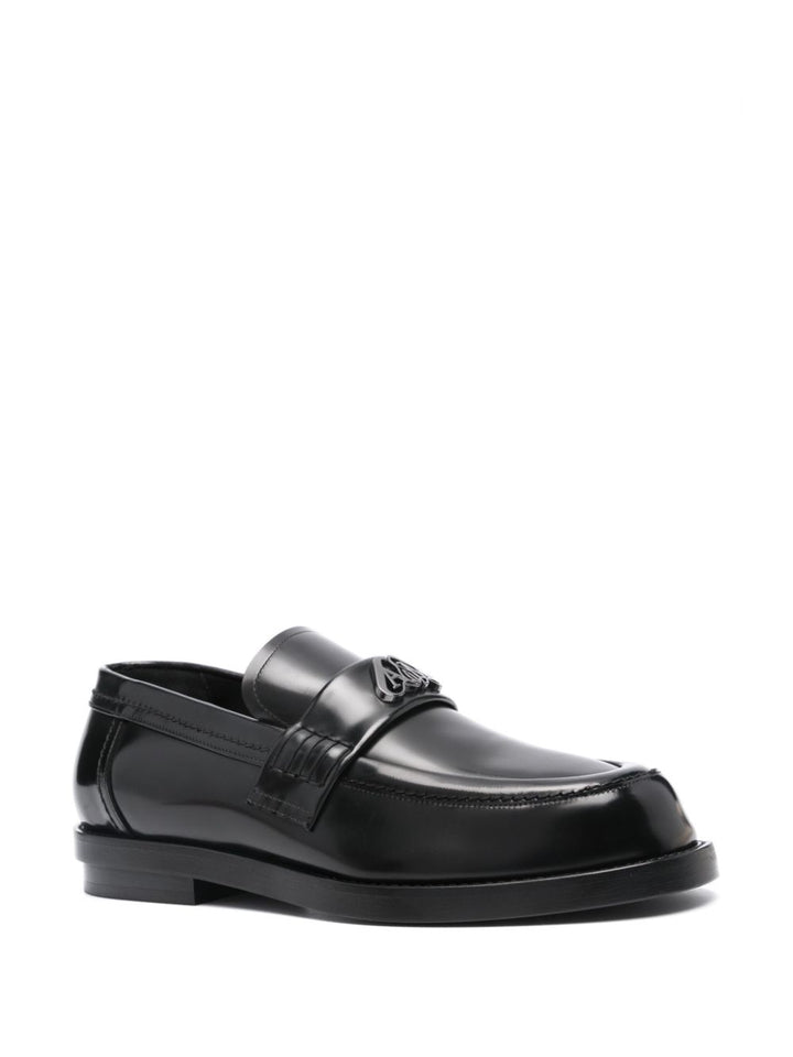 Alexander McQueen Leder-Loafer mit Logo-Schild