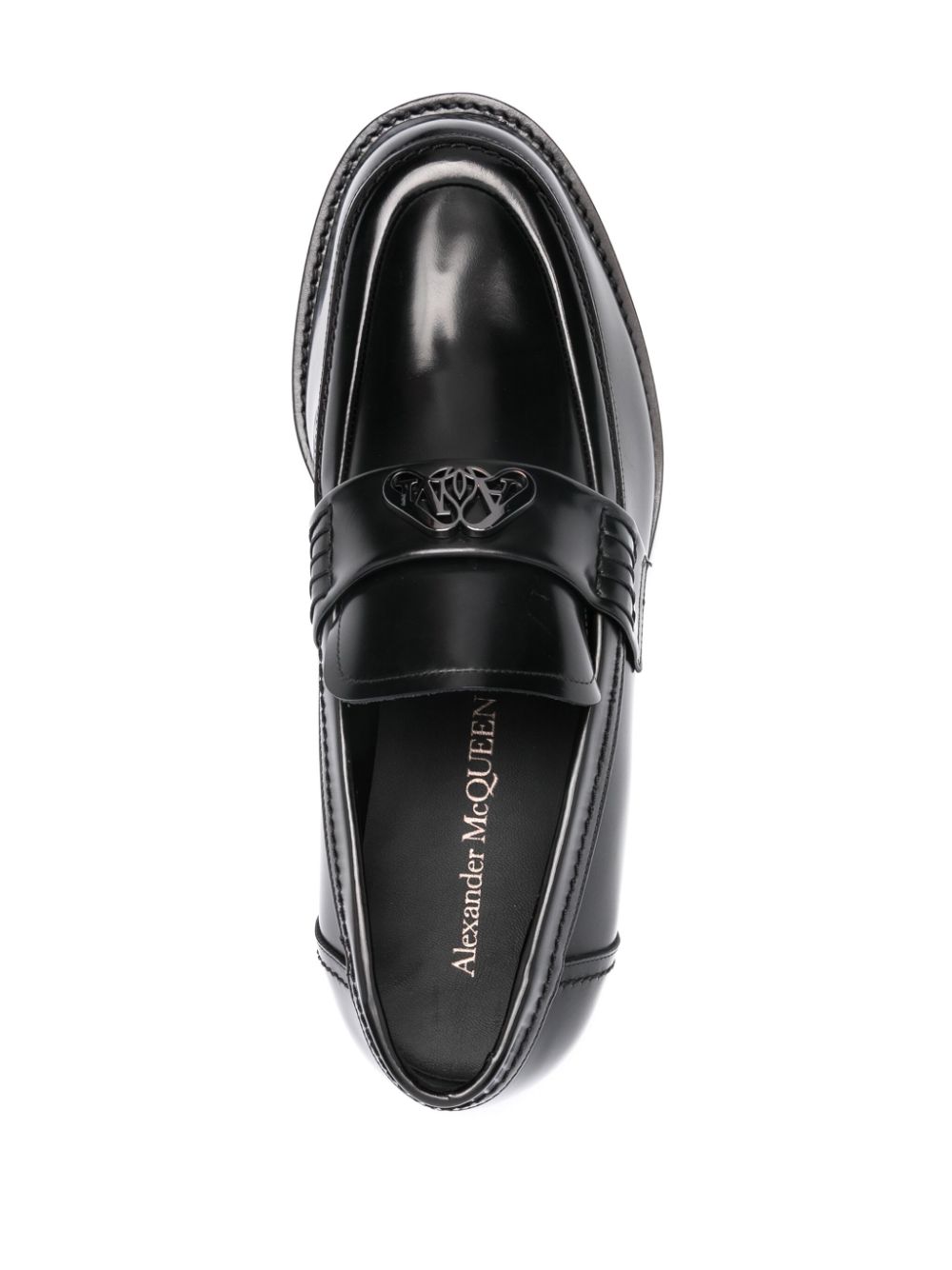 Alexander McQueen Leder-Loafer mit Logo-Schild