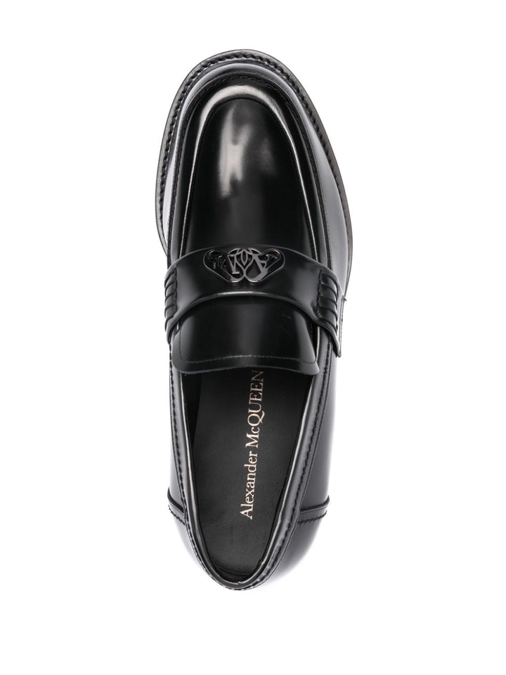 Alexander McQueen Leder-Loafer mit Logo-Schild
