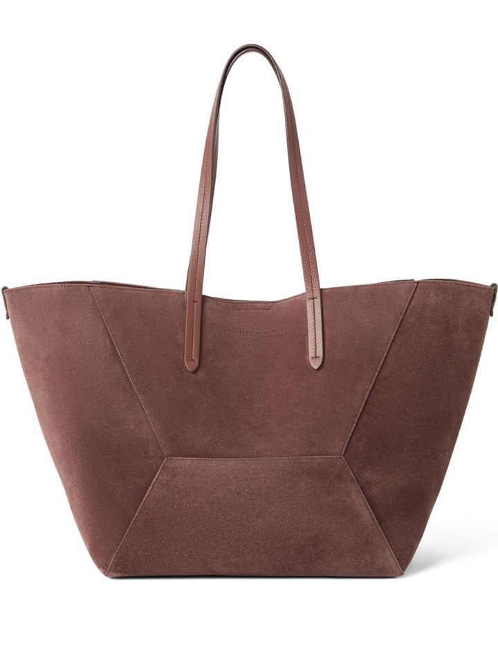 Brunello Cucinelli BC Duo bag in suede with monili
