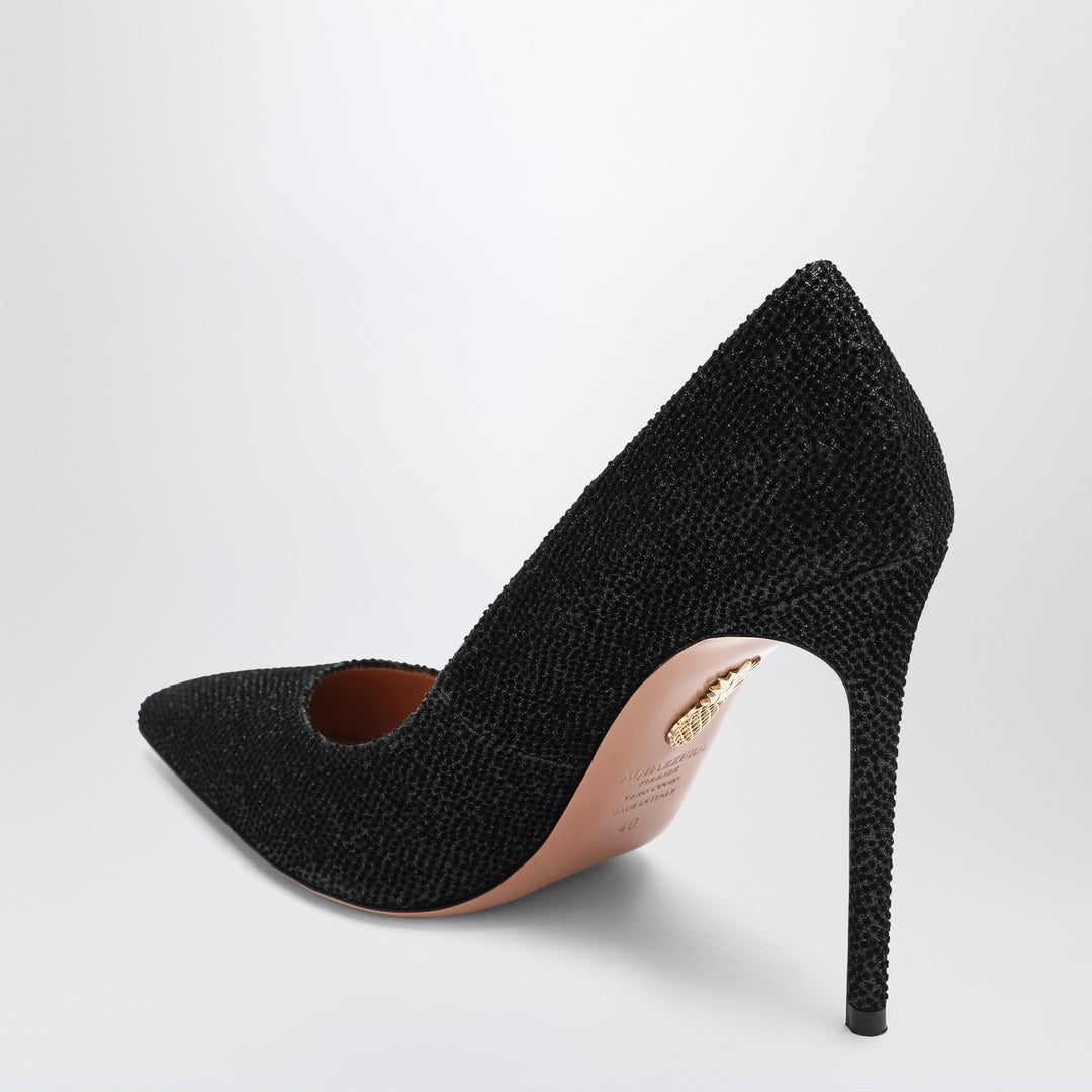 Aquazzura Purist Pump 105 black with rhinestones
