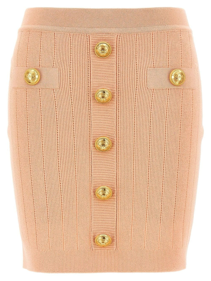 Balmain Skirts Balmain Skirts Powder Balmain Elegant pink skirt with ribbed waistband, faux pocket, and rear zip. Brand