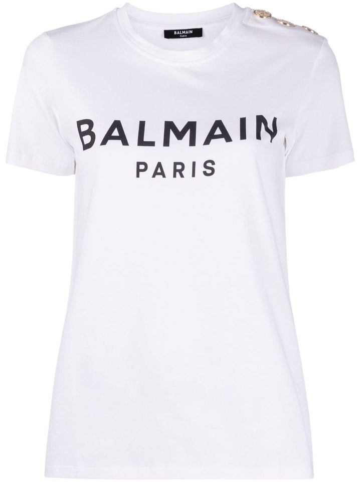 Balmain Topwear XS Balmain Cotton T-shirt Balmain White Cotton T-shirt Brand