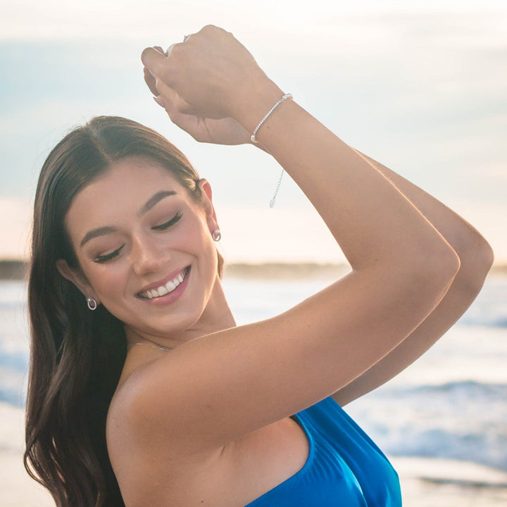 Georgini Bracelet Georgini Oceans Whitehaven Freshwater Pearl Tennis Bracelet 16cm +4cm Brand