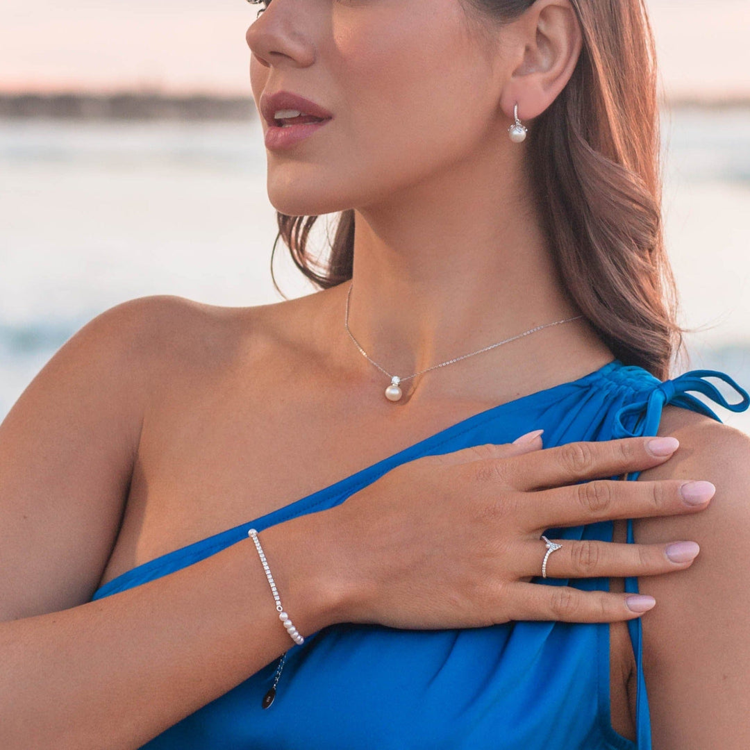 Georgini Bracelet Georgini Oceans Whitehaven Freshwater Pearl Tennis Bracelet 16cm +4cm Brand