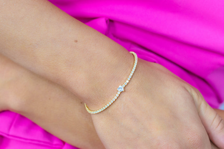 Georgini Bracelet Georgini Sweetheart Tennis Bracelet Gold 18cm Brand