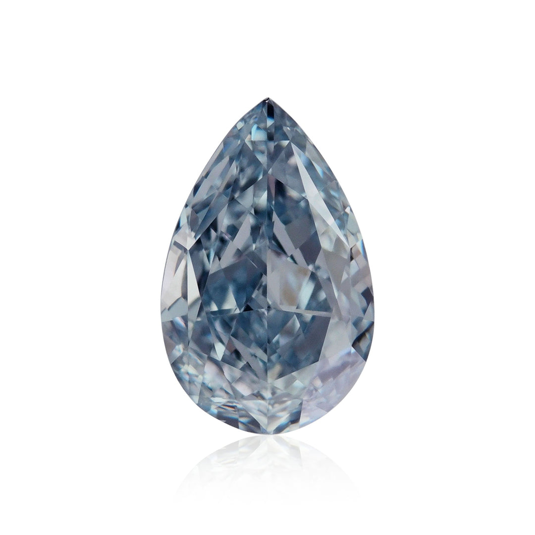 0.50 Carat Fancy Intense Blue Pear Diamond VS2 GIA