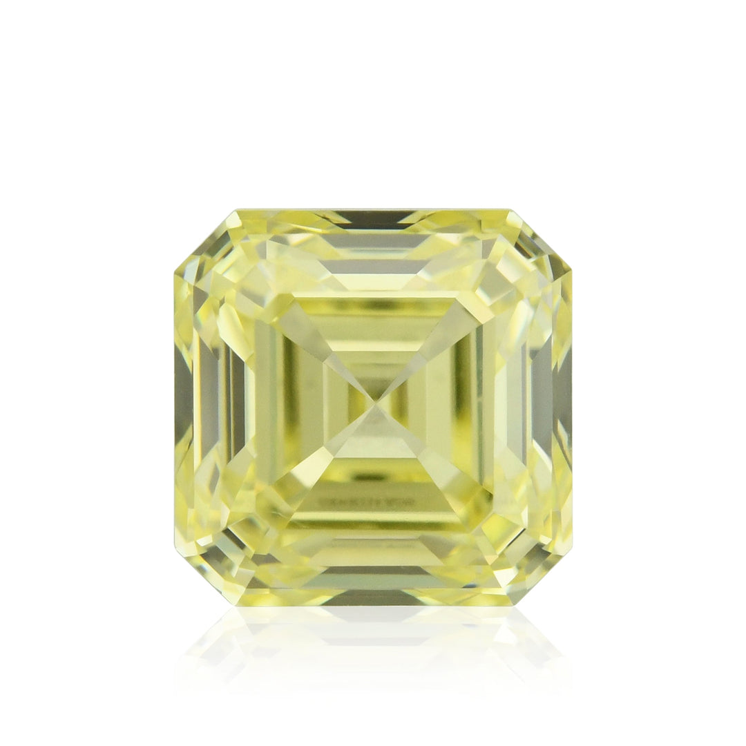 0.74 Carat Fancy Intense Yellow Asscher Diamond VS2 GIA