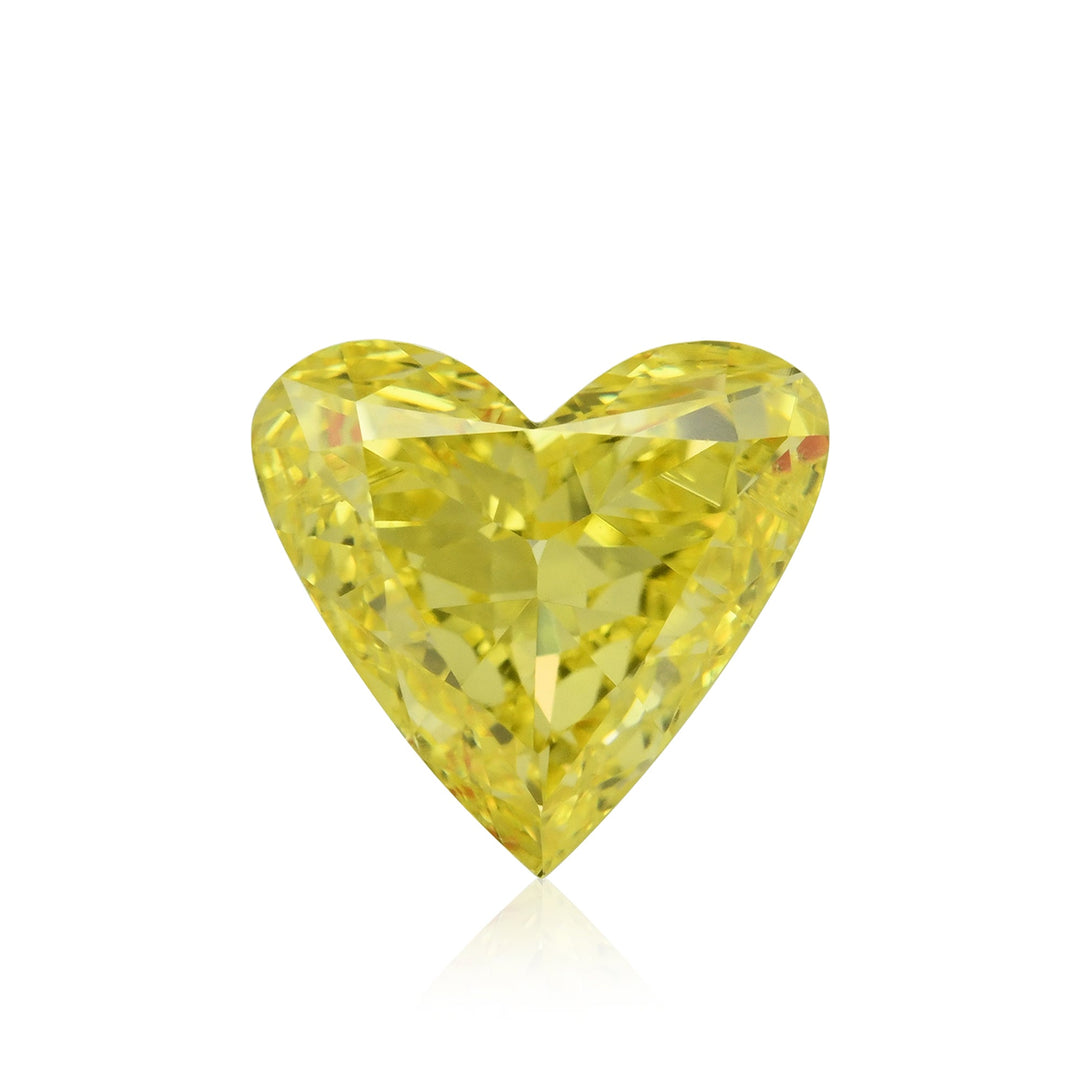 0.75 Carat Fancy Vivid Yellow Heart Diamond SI1 GIA