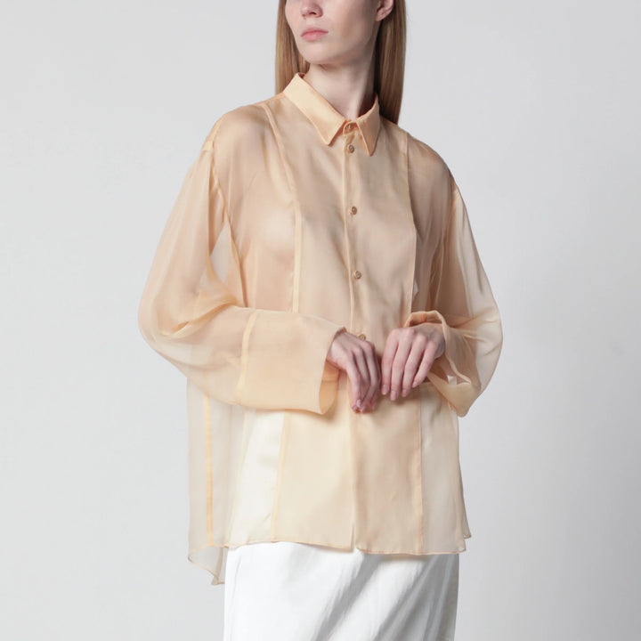 Semi-sheer beige shirt
