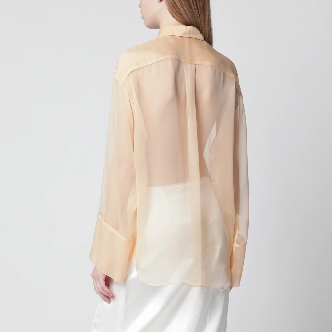 Semi-sheer beige shirt