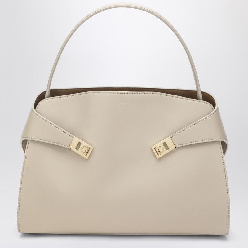 #N/A Ferragamo - Ivory and ochre leather Hug Soft M handbag - One size Brand