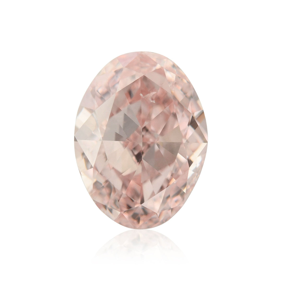 1.00 Carat Fancy Orangy Pink Oval Diamond SI2 GIA