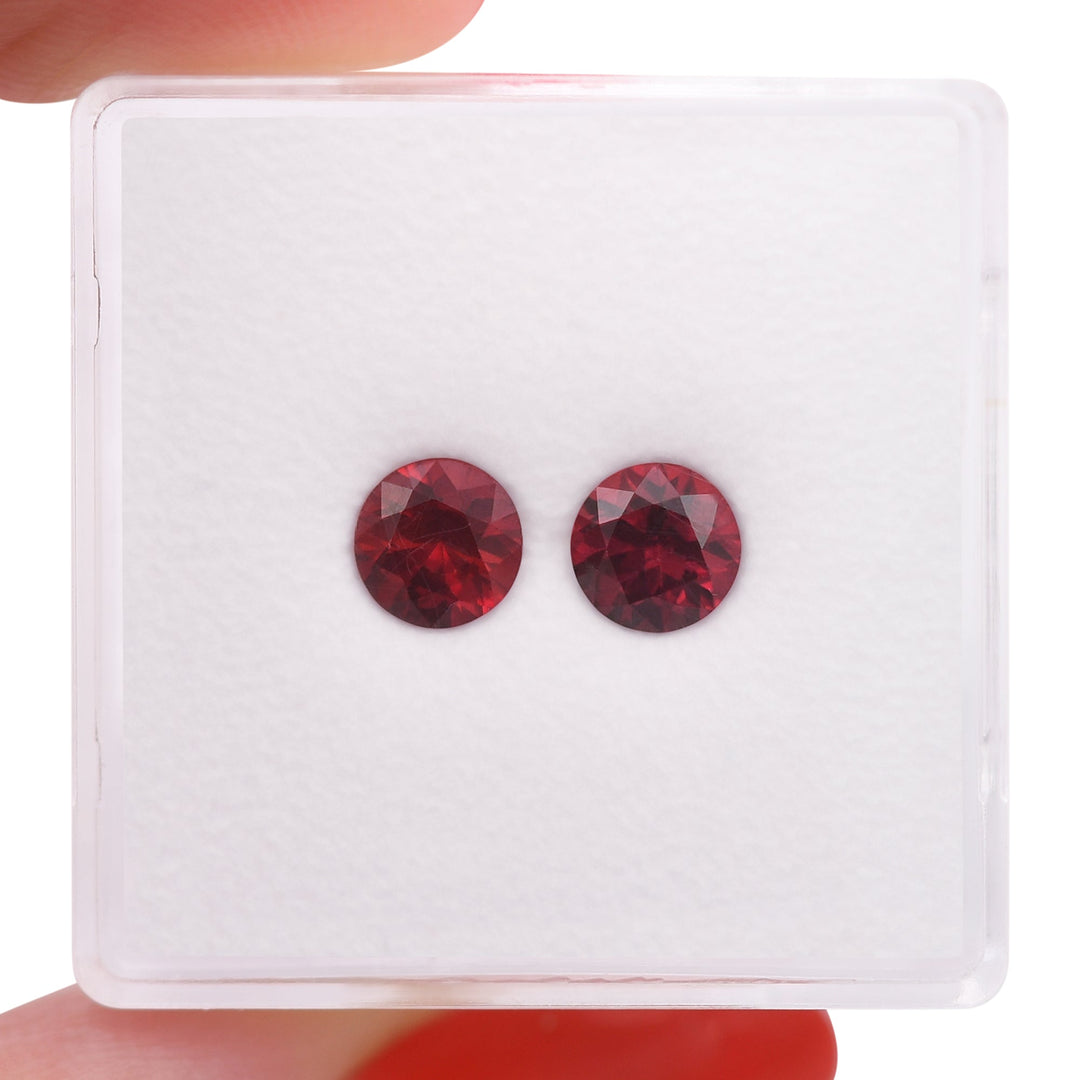 1.25 Carat Red MOZAMBIQUE Round Rubies Pair