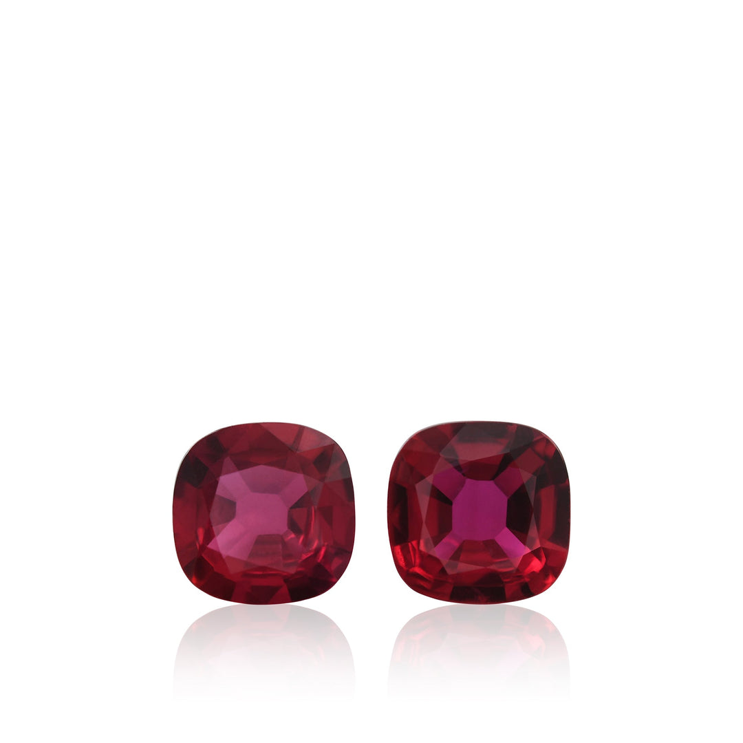 1.64 Carat Red MOZAMBIQUE Cushion Rubies Pair