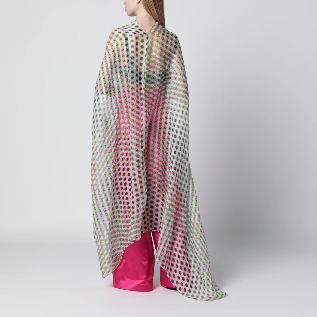 Dries Van Noten - Écru polka-dot sheer silk cape