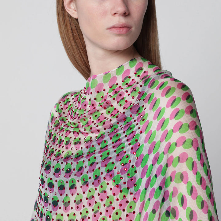 Dries Van Noten - Écru polka-dot sheer silk cape