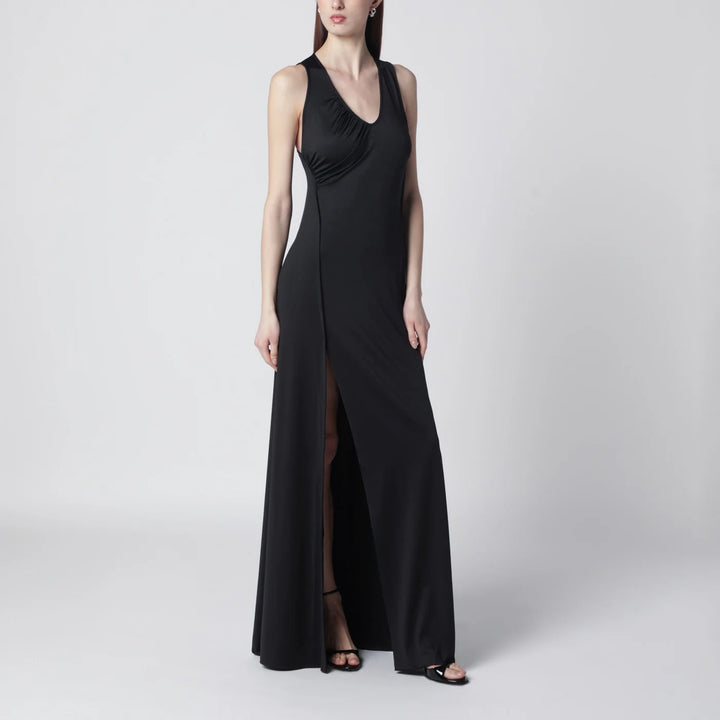 Victoria Beckham - Long black jersey dress with slit
