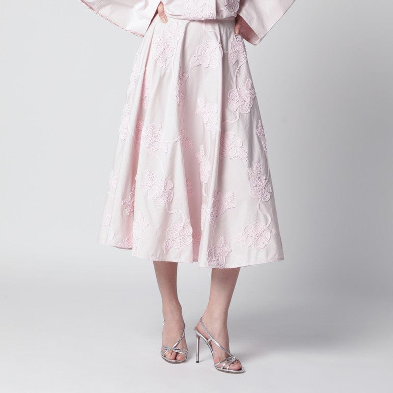 Skirts ROTATE Birger Christensen - Orchid pink skirt with floral embroidery - 34 DK Brand