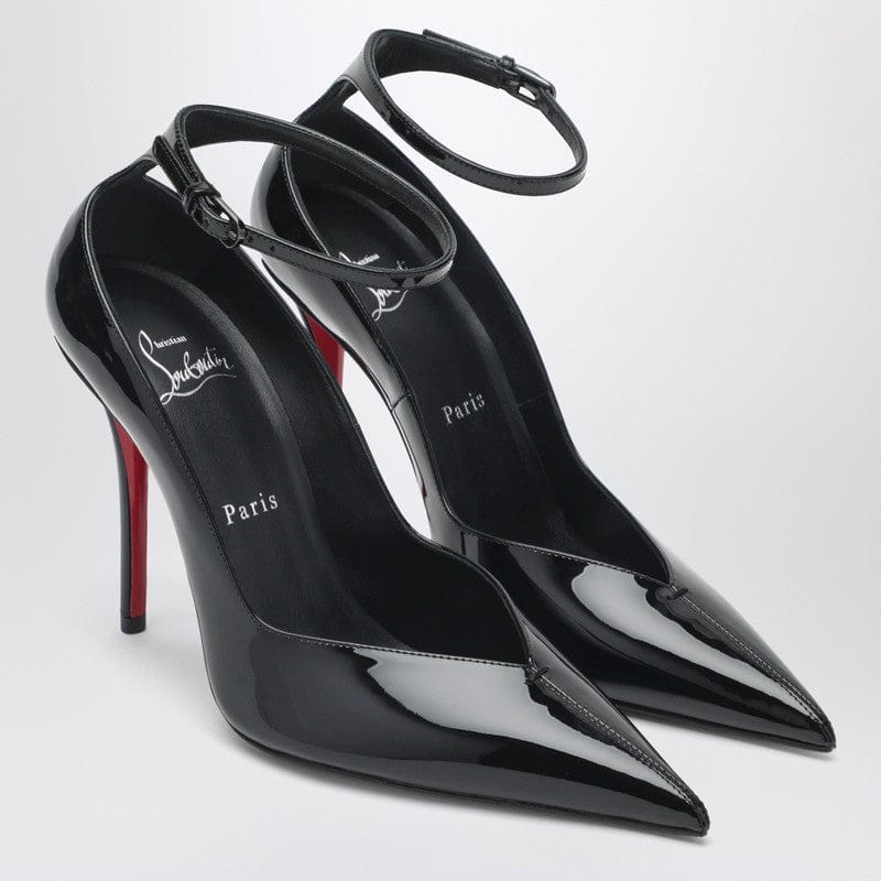 Shoes Christian Louboutin - Black patent leather Erozee pumps with ankle strap - 41 IT Brand