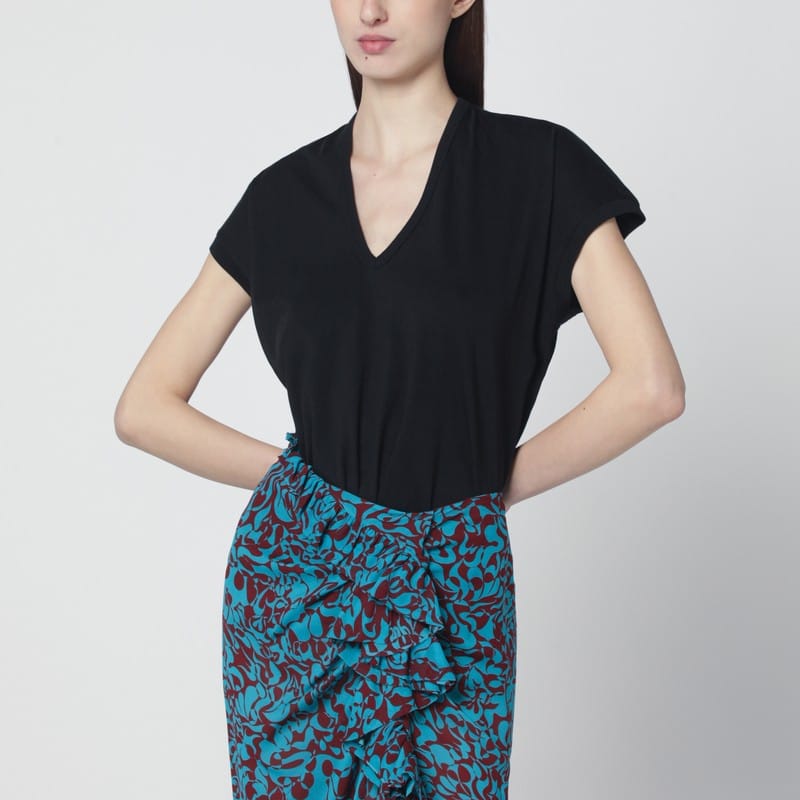 Shirts & Tops Dries Van Noten - Black V-neck T-shirt - M Brand