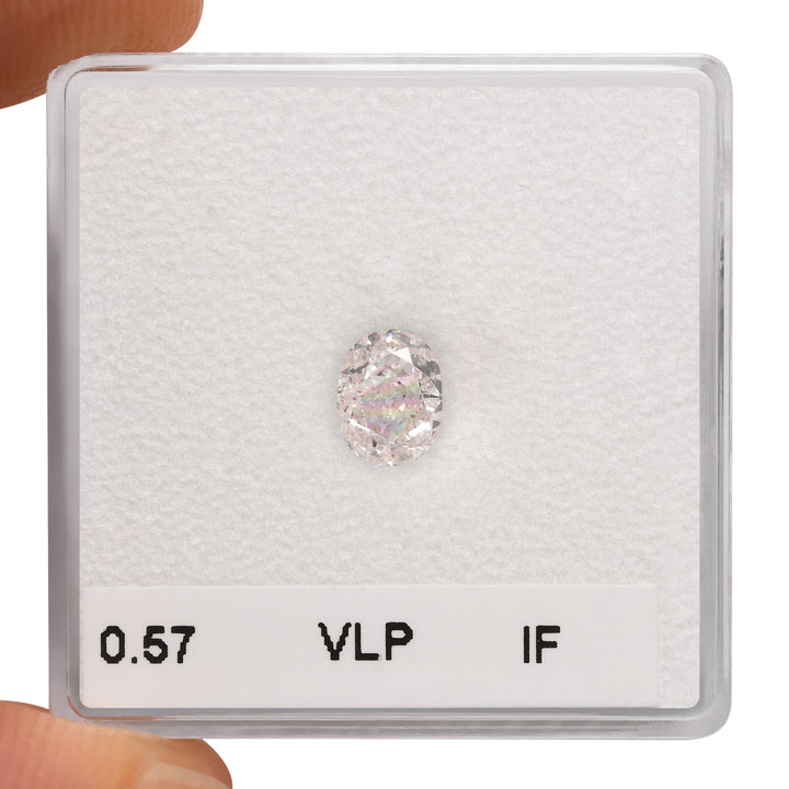0.57 Carat Very Light Pink Oval Diamond IF GIA
