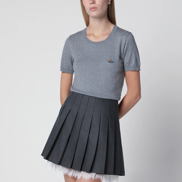 Vivienne Westwood - Bea knit cotton-cashmere T-shirt in dark grey