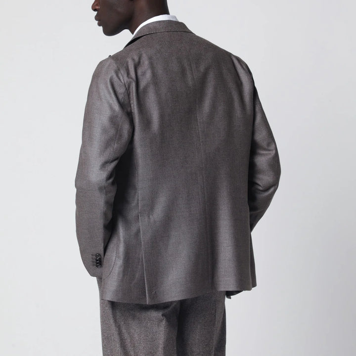 Tagliatore - Grey silk and wool double-breasted jacket
