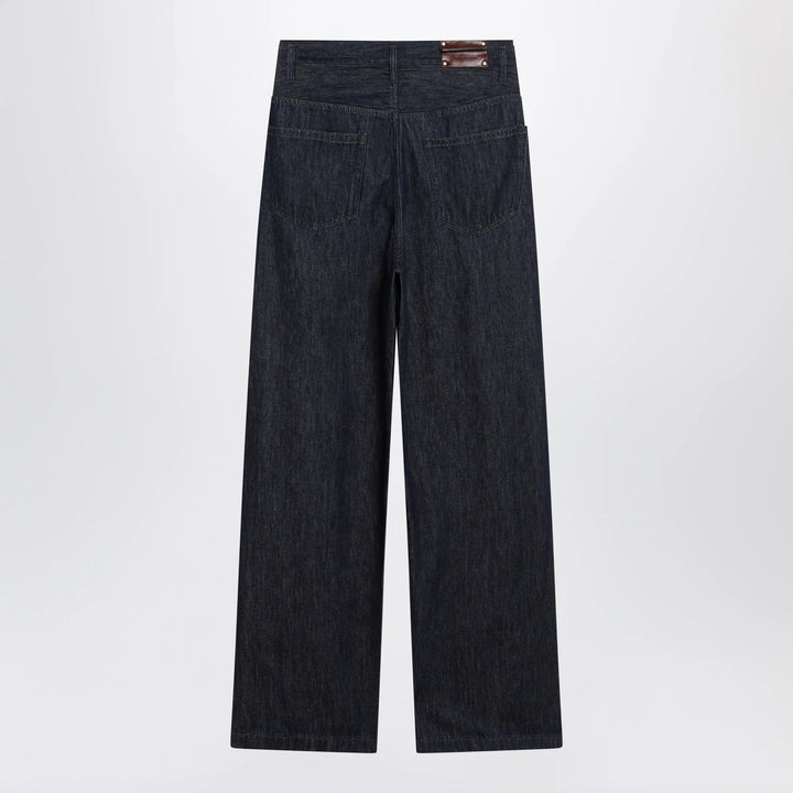 Dries Van Noten - Wide-leg indigo blue jeans