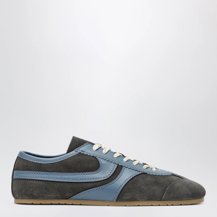 Dries Van Noten - Steel grey leather and suede Sneakers