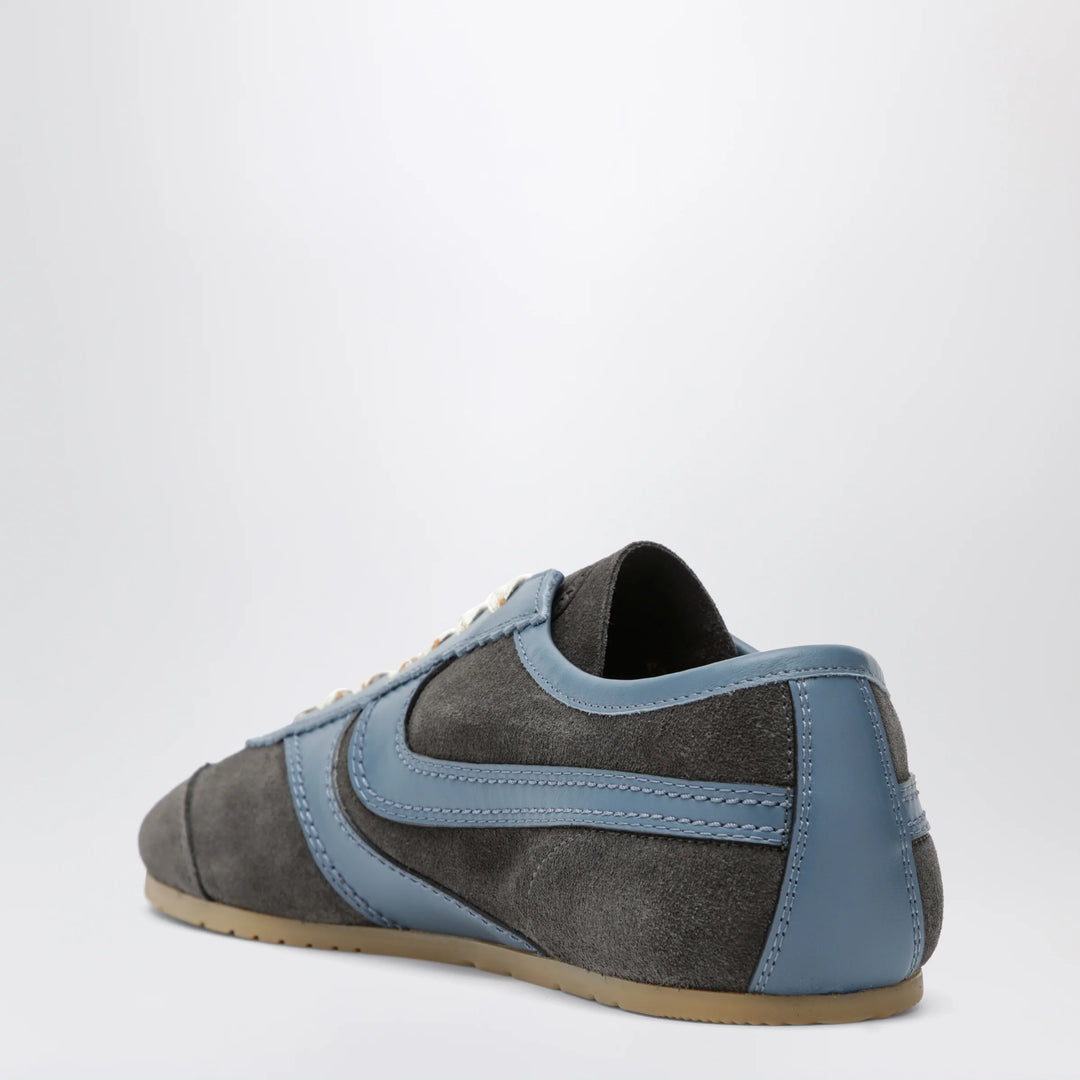 Dries Van Noten - Steel grey leather and suede Sneakers