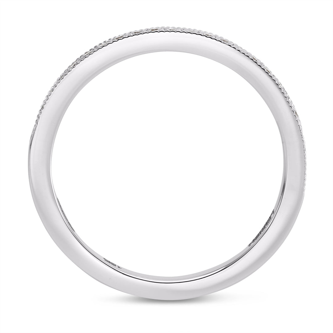 Leibish Diamond Wedding Ring with Milgrain Edge