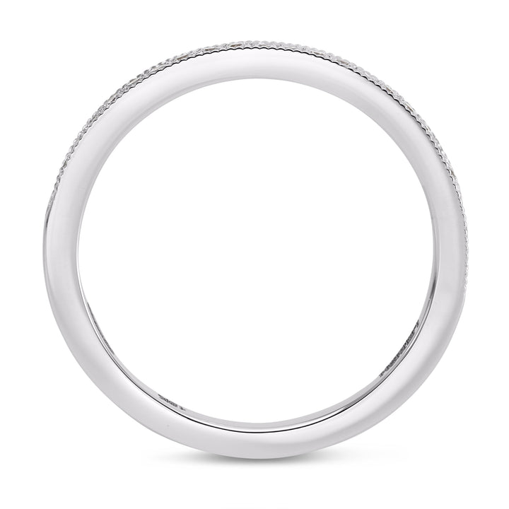 Leibish Diamond Wedding Ring with Milgrain Edge
