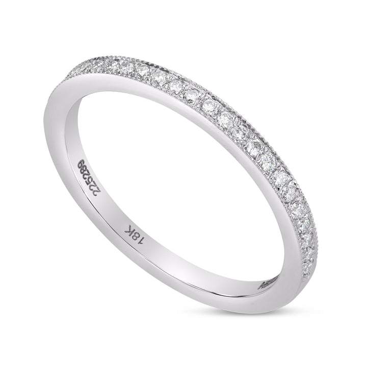 Leibish Diamond Wedding Ring with Milgrain Edge
