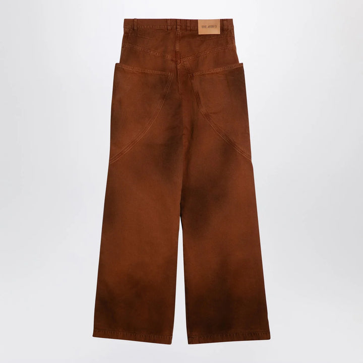 The Attico - Brown shaded baggy jeans