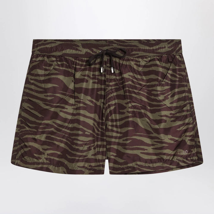 The Attico - Zebra Shorts in khaki/brown nylon