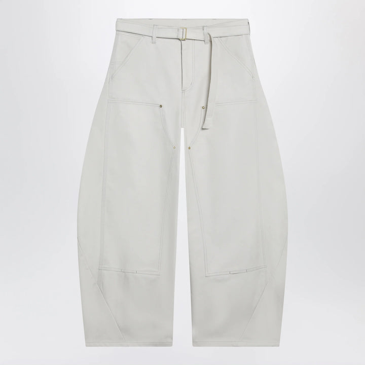 Sacai x Carhartt WIP - Ivory rounded cargo pants in cotton