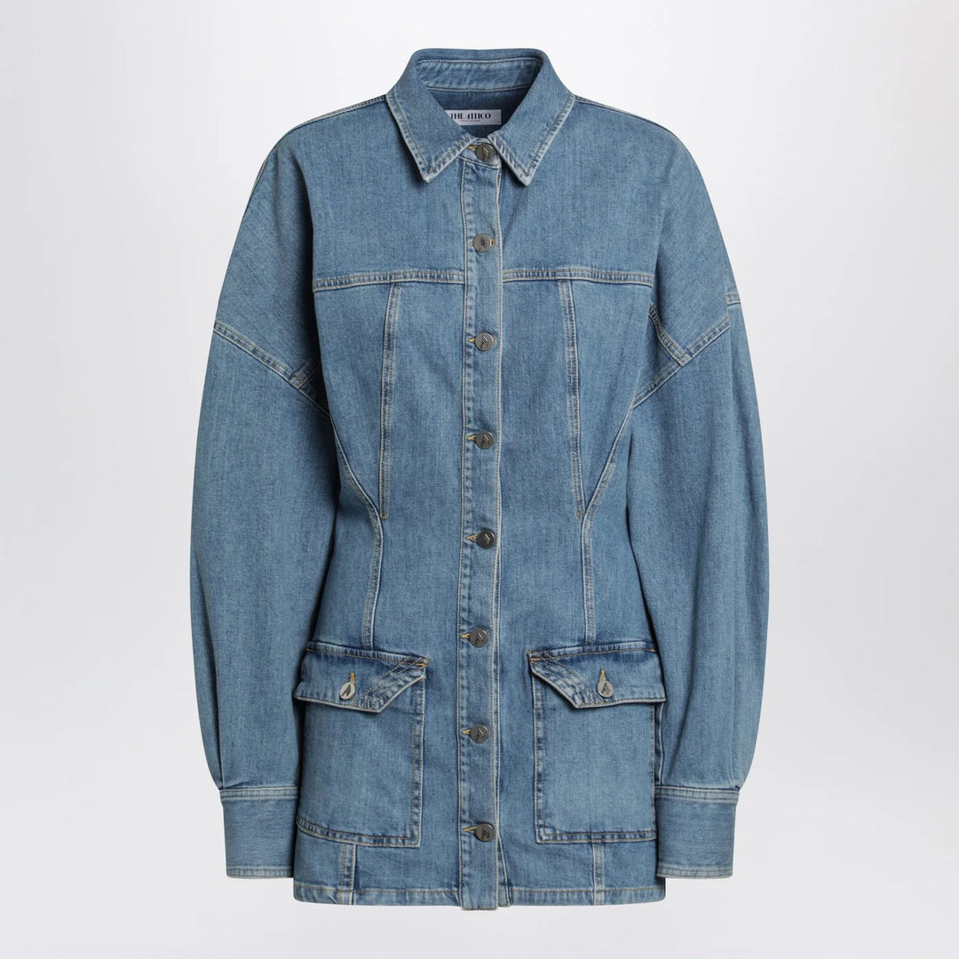 The Attico - Light blue denim mini dress