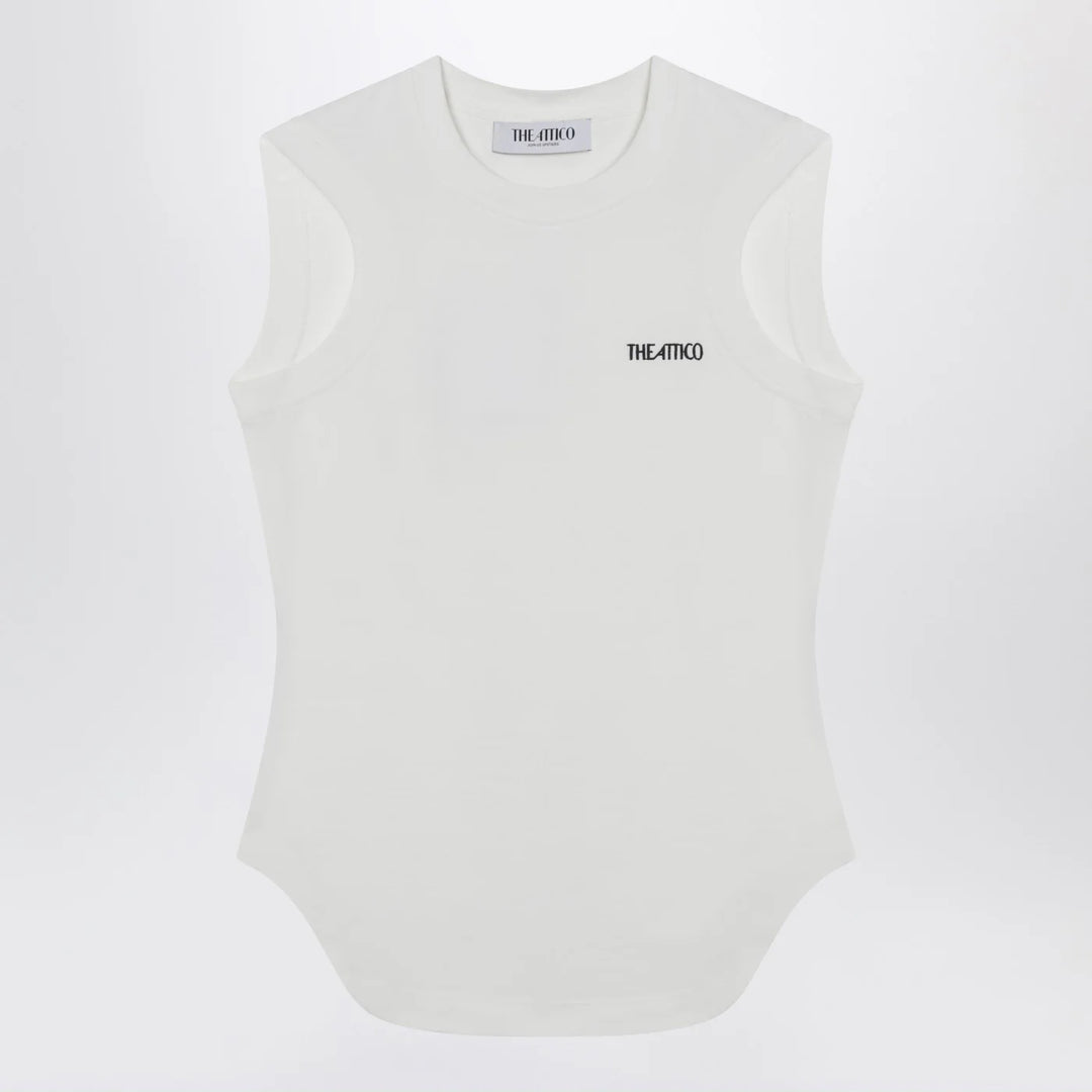 The Attico - White tank top with shaped hem