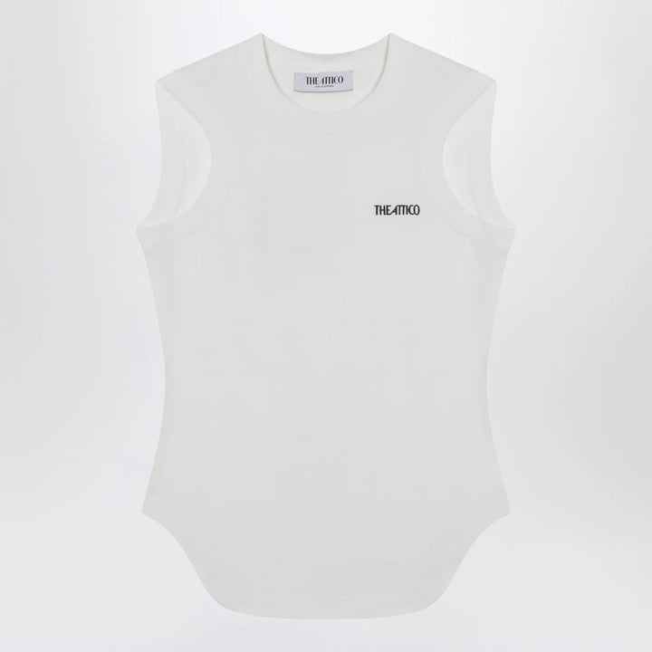 The Attico - White tank top with shaped hem
