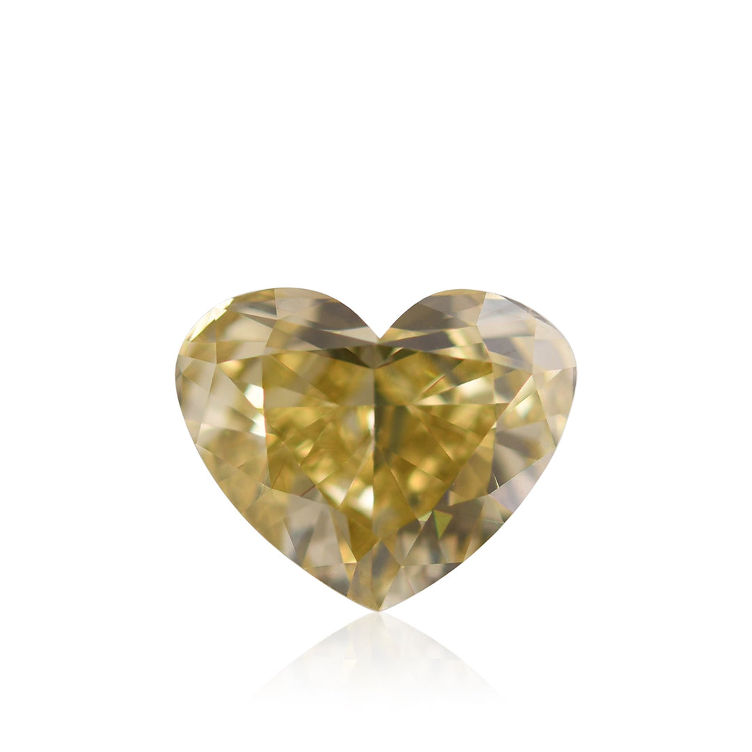 3.61 Carat Fancy Deep Brownish Yellow Heart Diamond VS2 GIA