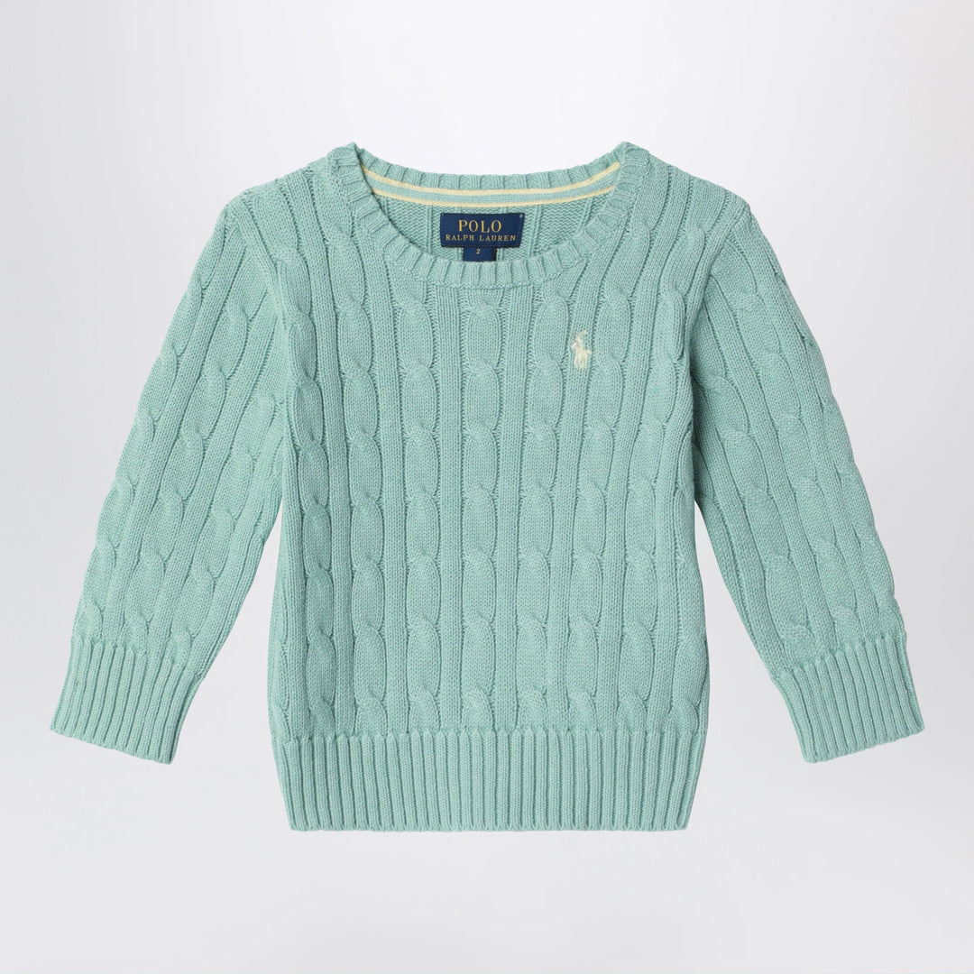 Polo Ralph Lauren - Celadon green cable knit cotton jumper