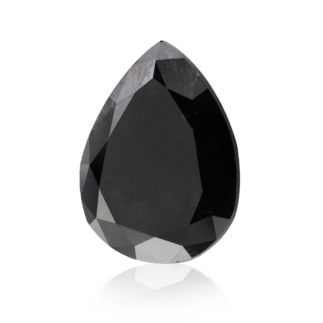 5.78 Carat Fancy Black Pear Diamond  GIA
