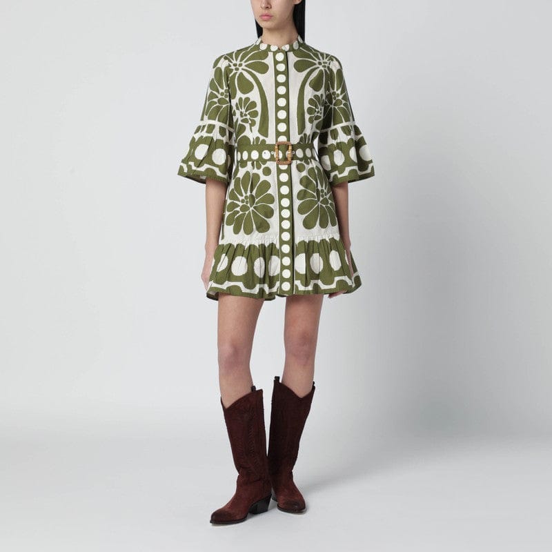 Dresses FARM Rio - Palermo mini dress with green print - M Brand