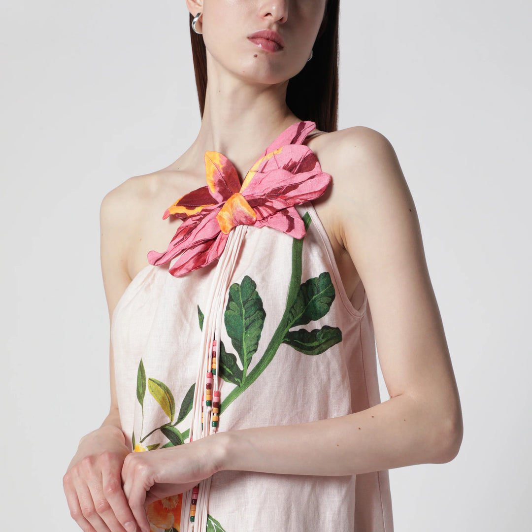 FARM Rio - Garden Terrace floral-print linen maxi dress