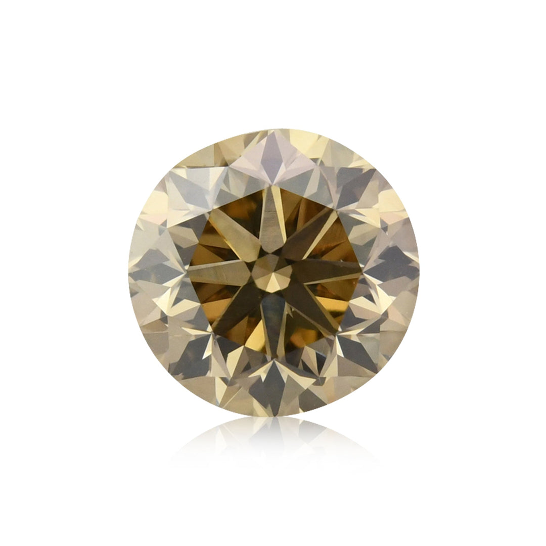 1.00 Carat Fancy Yellowish Brown Round Brilliant Diamond VS1 GIA