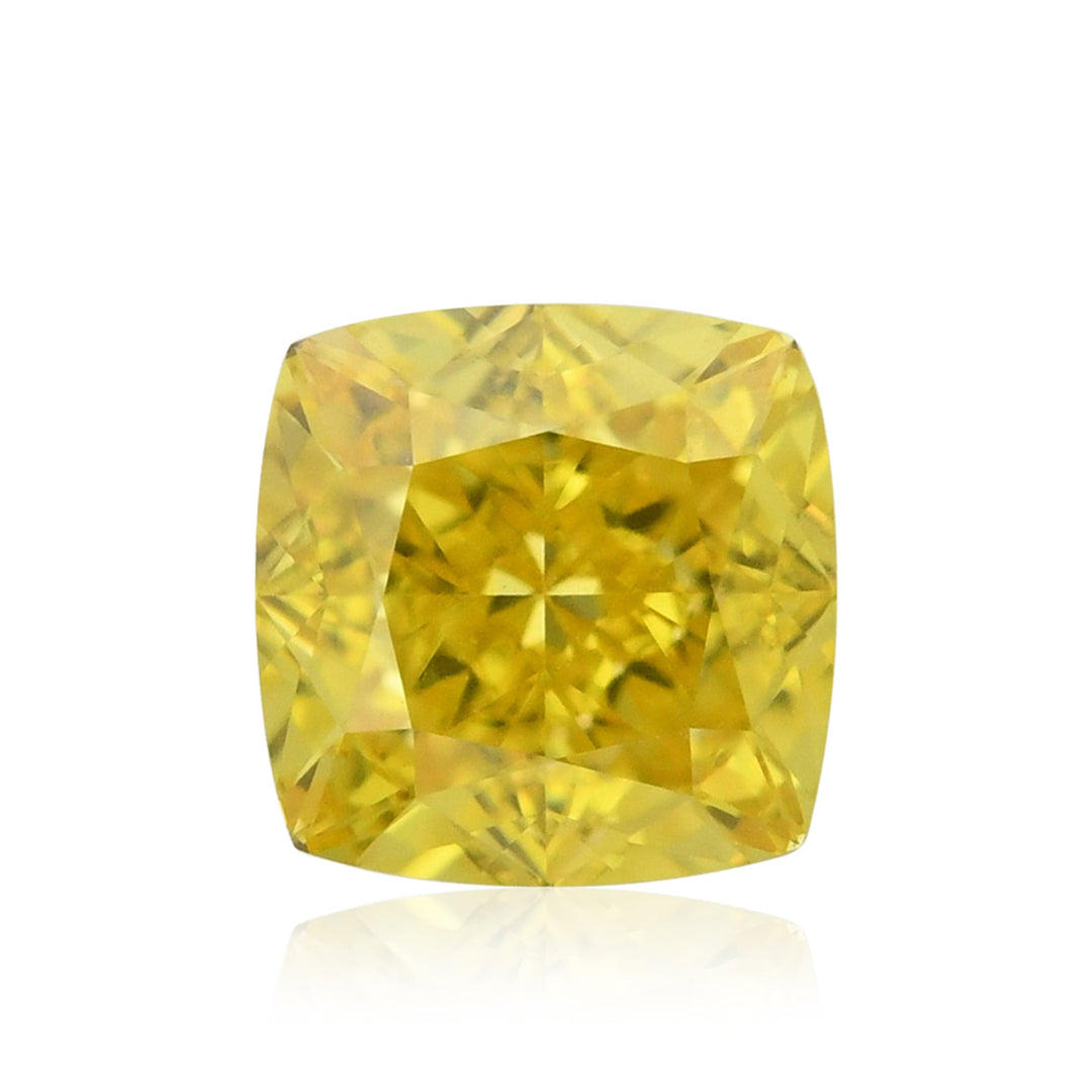 0.45 Carat Fancy Vivid Yellow Cushion Diamond VVS1 GIA