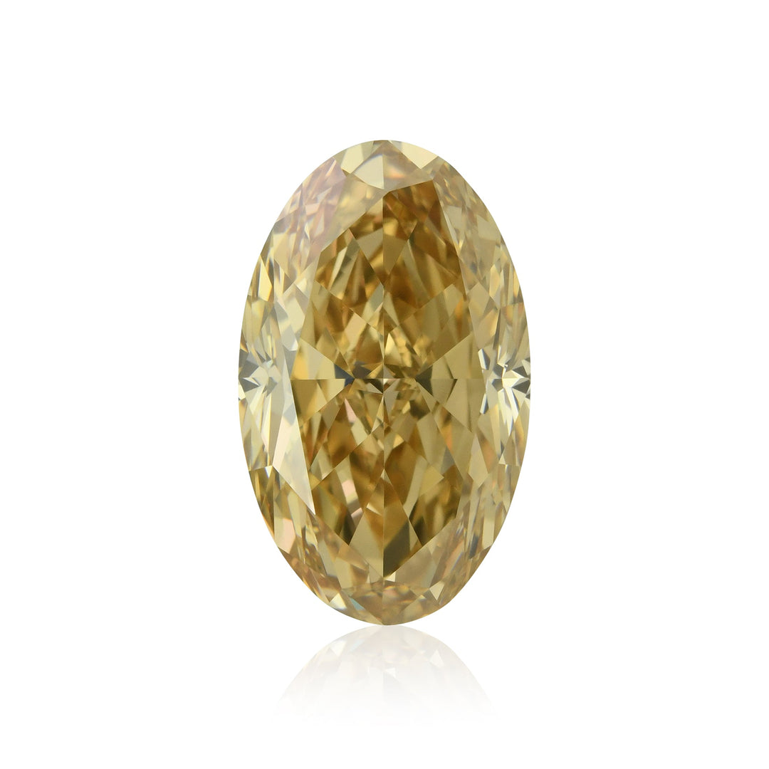 4.14 Carat Fancy Brown Yellow Oval Diamond IF GIA