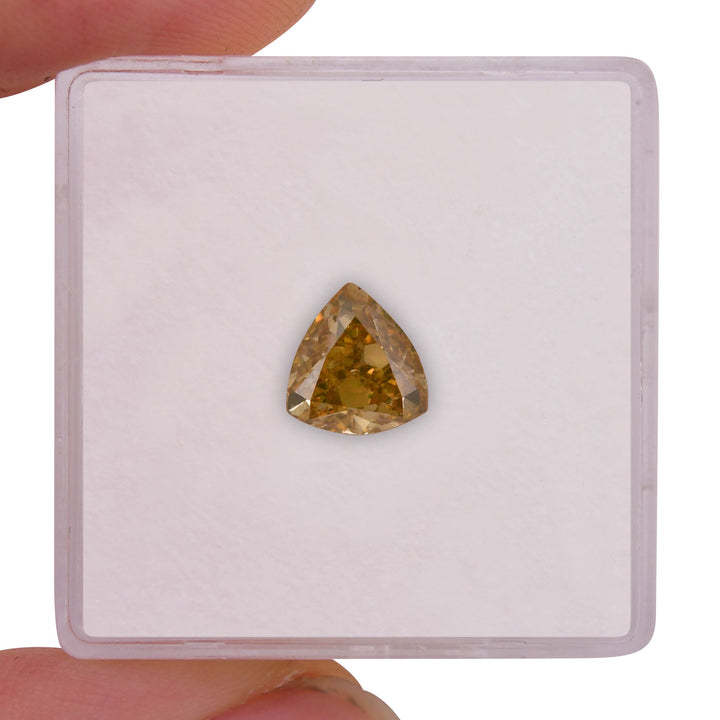 1.10 Carat Fancy Deep Brownish Yellow Triangle Diamond SI1 GIA
